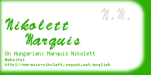 nikolett marquis business card